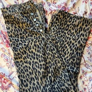 Levi's Ribcage Straight Ankle Corduroy Pants Women's leopard print
